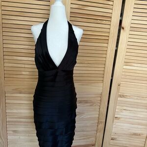 BCBGMaxAzria Sleek Black Backless Dress
